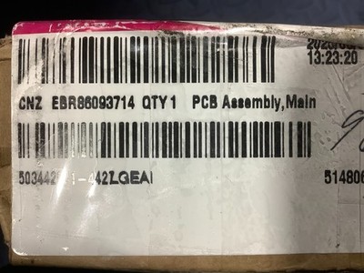 LG REFRIGERATOR CONTROL BOARD EBR86093714 NEW IN BOX DF2