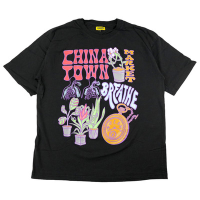 Chinatown Market Shirt Mens XXL Breathe Time Lord Graphic Tee Relax Flowers  