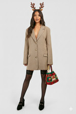 NEW  With Tags Boohoo Oversized Checkered Blazer Dress Size 8