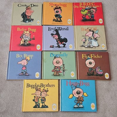 VTG 11 Stephen Cosgrove Topsy Turvy Bug Book Lot Bugg Hugga Bubble Bugglar June