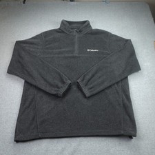 Columbia Sweater Men XL Gray 1/4 Zip Fleece Steens Mountains Pullover Outdoor