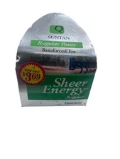 Vintage Leggs Sheer Energy Suntan All Sheer Pantyhose Size Q New Fast Shipping