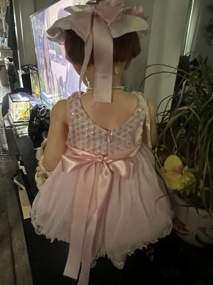 Красивый блестящий шифоновый розовый нарядный ансамбль, чтобы соответствовать идеальному дерзкому ходунку. 28"" - Изображение 3 из 4