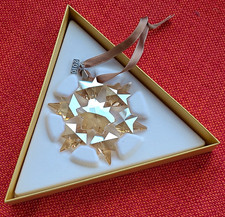 Swarovski SCS 2010 Snowflake Crystal Gold Hanging Christmas Ornament 1054560