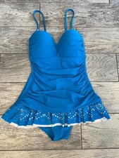 Profile Gottex Tutti Frutti Lasercut One Piece Swimsuit 10 Swimdress Ruffle NWOT