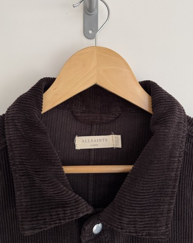 Allsaints “Castleford” Corduroy Overshirt Shacket Jacket Dark Brown Large - Picture 4 of 14