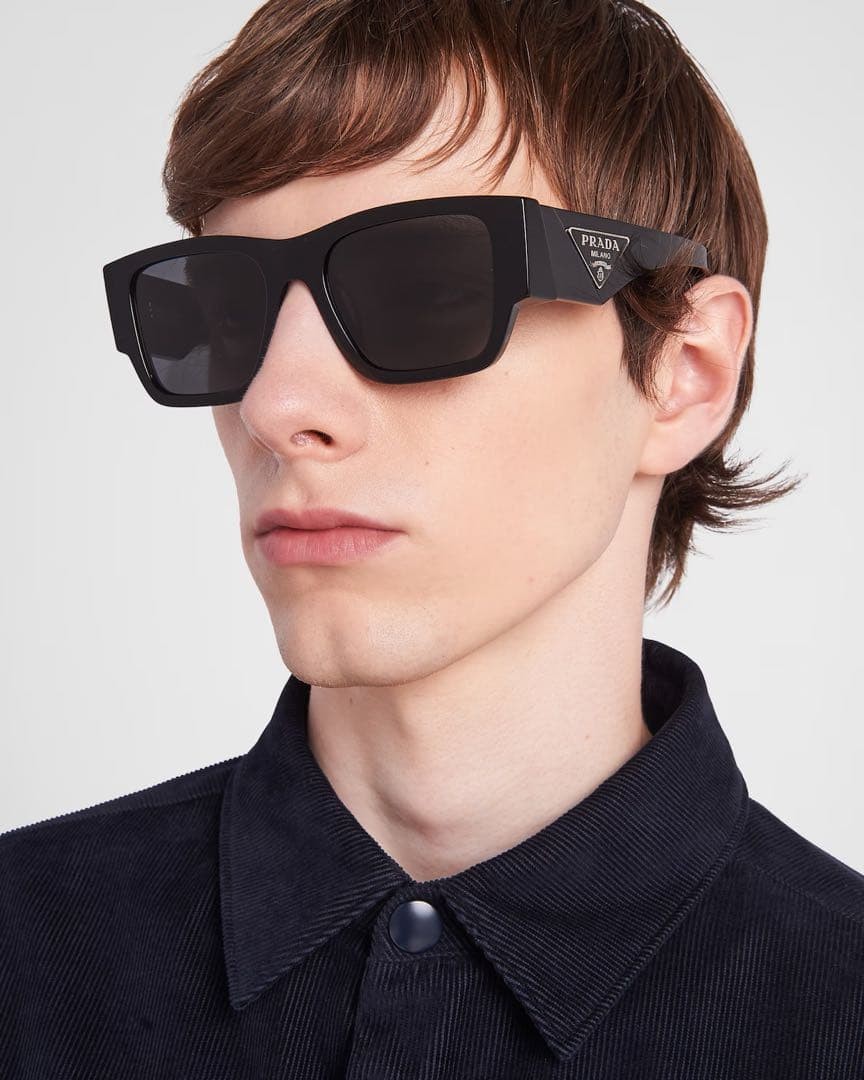 Prada Triangle Logo Square Sunglasses Acetate Oversize, New thumbnail 11