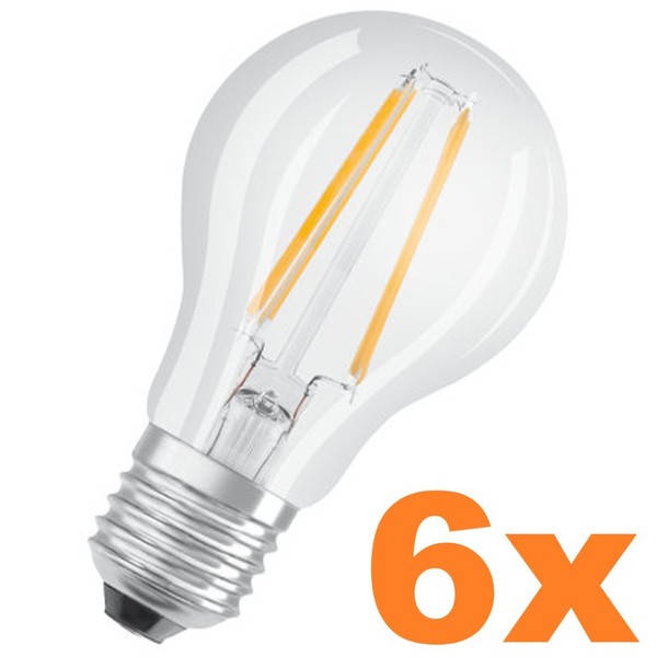 2 X 3Er Packs Osram Base E27 Filament Led-Leuchtmittel 6W Wie 60W Warmweiss-image
