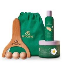 ARBONNE Gift Set Chamomille Hydrating Gel  Ginger Shower Gel  Body Roller NEW