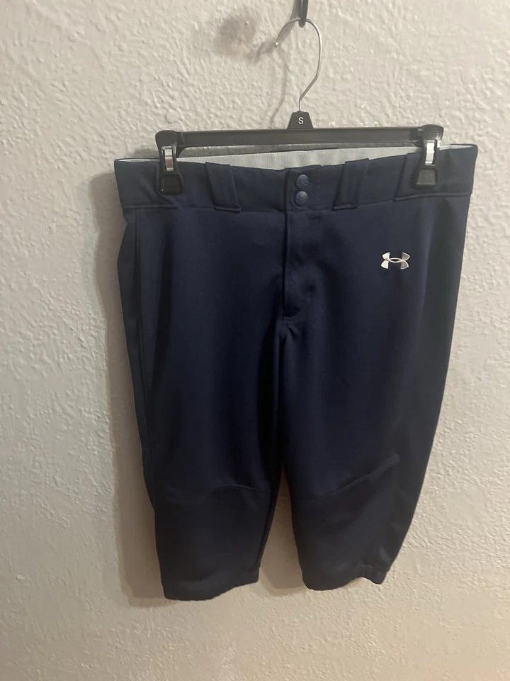 Under Armour Cropped Blue Softball Pant Youth Girls Size Youth Large - Image 2 of 4