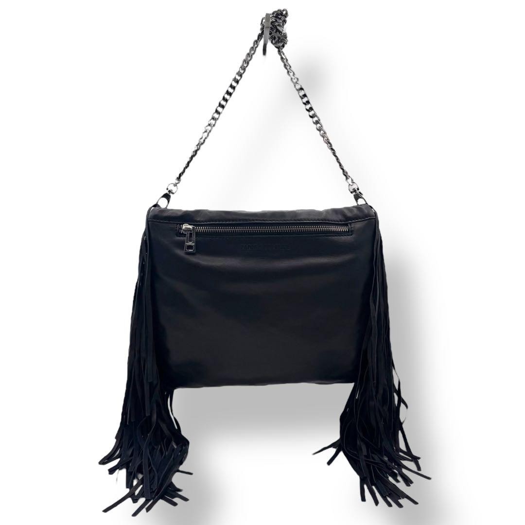 ZADIG&VOLTAIRE 2way フリンジチェーンショルダー 黒 Zadig & Voltaire 2Way Fringe Chain Shoulder Bag Black women