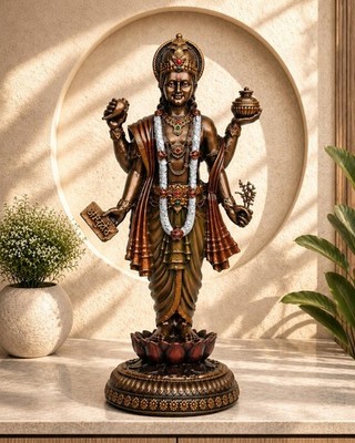 Hindu God Resin Lord  Dhanavantari Idol The Physician of Gods  Figurine Statue
