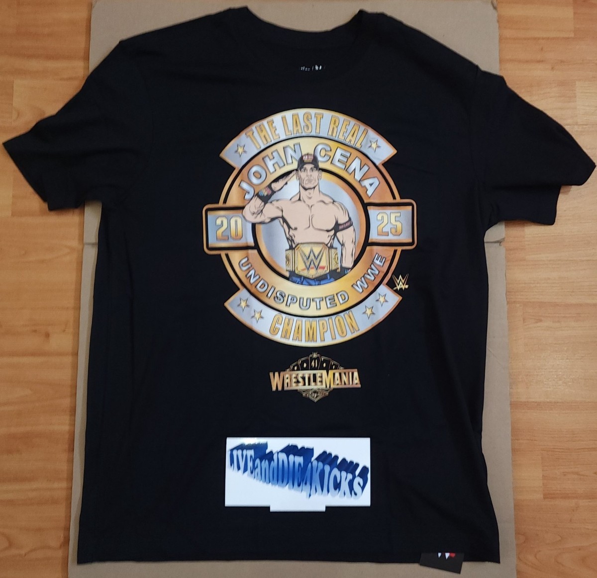 WWE Authentic John Cena WrestleMania 41 Vegas Winner Black Shirt