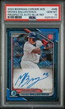 2024 Bowman Chrome Prospect M/B Auto Moises Ballesteros Blue Ref /150 PSA 10