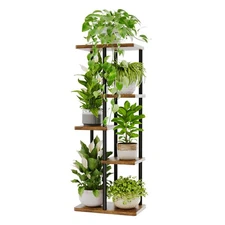 Bamworld Plant Stand Indoor Corner 4 Tier Metal Plant Shelf for Multiple Plants