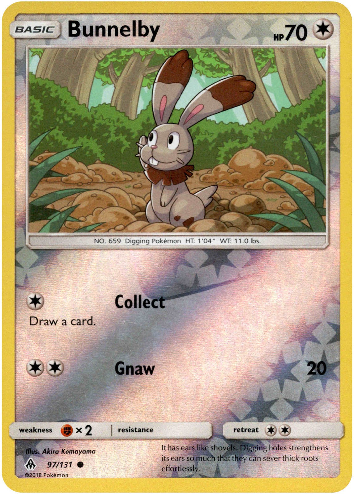 Bunnelby - 97/131 - Forbidden Light - Reverse Holo