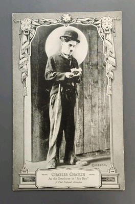 1922 Charlie Chaplin Postcard Max B Sheffer Card Movie: Pay Day ~ Nice Condition