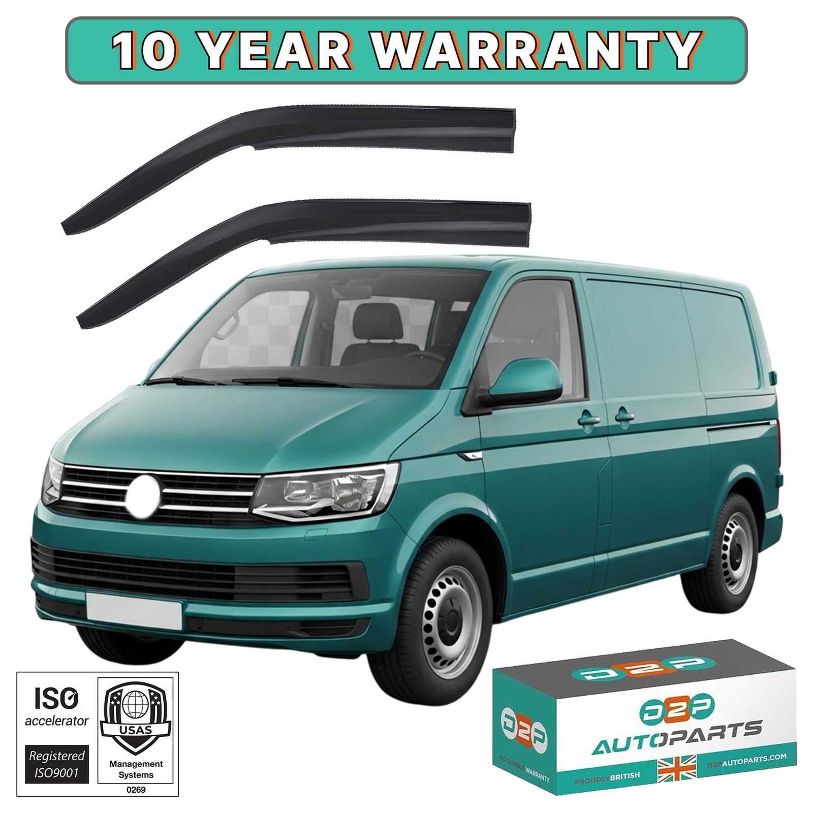 WIND DEFLECTORS FOR VW T6 TRANSPORTER 2015-2023 2PCS