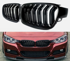 Doppelsteg Kühlergrill Grill Nieren Schwarz Glanz Für BMW 3er F30 F31 11-19
