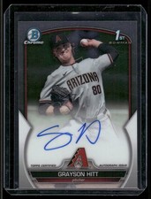 2023 Bowman Chrome Draft Grayson Hitt 1st Prospect Auto RC #CDA-GH Diamondbacks