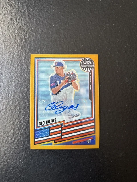 Gio Rojas 2026 Panini USA Baseball Stars & Stripes #119 Gold Prizm Auto /10