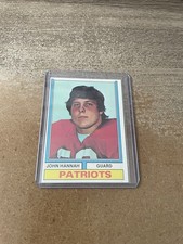 John Hannah Rookie Card 1974 Topps #383 New England Patriots HOF (RC). rookie card picture