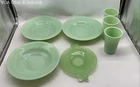 Anchor Hocking Fire-King Jadeite Green Glass 7 Piece Lot Bowls Tumblers Dish