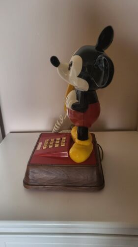 Vintage 1976 Mickey Mouse Landline Touch Tone Telephone Disney Corded Multicolor - Picture 2 of 9