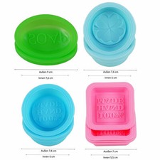 3er Set Silikon-Seifenformen – 1,2 L, Rechteckig, Mit Holzbox & Deckel, Blau
