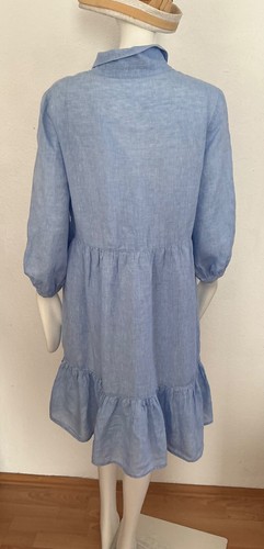 Robert Friedman Volantkleid Minikleid Fil a Fil Leinen oversized NP398€ - Bild 5 von 11