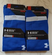 Under Armour Adult Soccer Over The Calf Socks Adult Large Royal Blue Gray 2 Pair