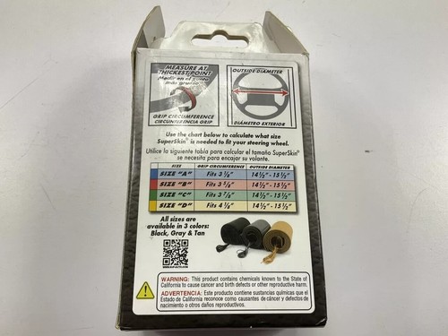Superior 58-0600B Black Leather Steering Wheel Cover, 3-5/8" Grip, 14.5-15.5" D - Picture 3 of 8