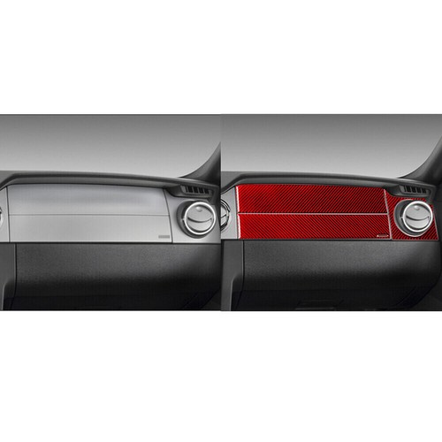 Tablero de instrumentos copiloto de fibra de carbono rojo panel de ventilación moldura para Ford Mustang 2005-09 - Imagen 2 de 10