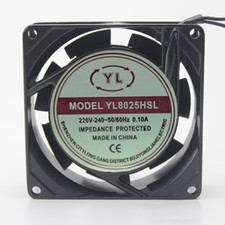 I PCS YL Fan MODEL YL8025HSL 220V AC 0.10A 8025 8CM 2 wire Aluminum frame