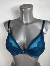 Image of NEW Boux Avenue Teal Sandy Plunge Bra Underwired Lingerie Padded RRP £30