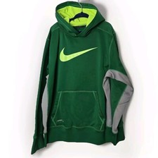 Nike Hoodie Green Gray Therma-Fit Boys Youth M
