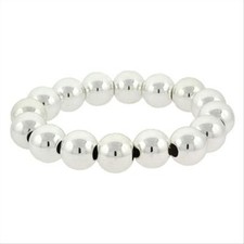 925 Silver 12mm Beaded Stretch Bracelet
