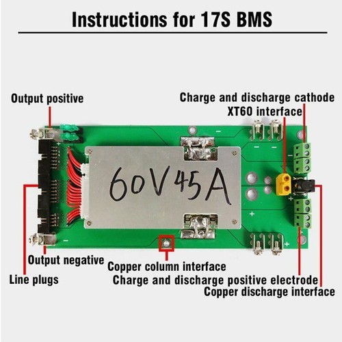 17s 45A BMS PCM DIY Kit 62V/72V Power Wall Battery Holder for 18650 Battery SP - Picture 3 of 14