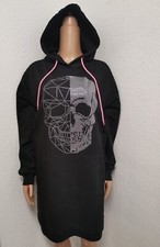Totenkopf Glitzer Kapuzen Kleid Größe 38/40 , 40/42 , 42/44 und 46/48