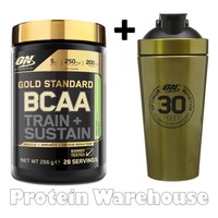 Optimum Nutrition Gold Standard Bcaa Train + Sustain X 266g + On Gold Shaker Optimum Nutrition Gold Standard Bcaa Train + Sustain X 266g + On Gold Shaker