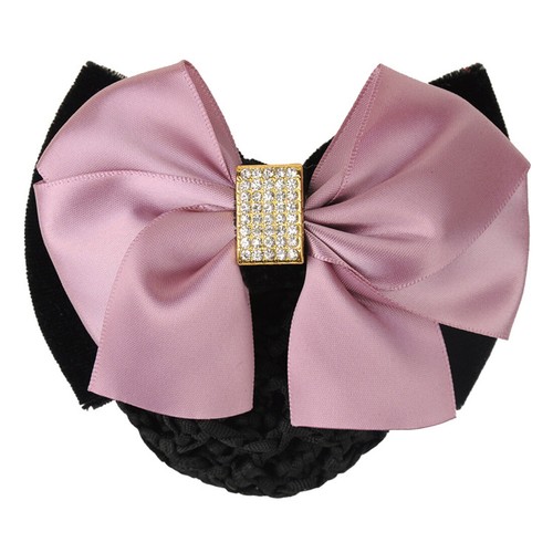 Women Satin Bow Barrette Double Bowknot Hair Net Hair Bun Barrette Hair Clip▱ - Picture 59 of 109