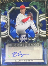 2023 Panini Elite Extra Edition Dalton Rogers Hidden Gems Blue Auto Boston