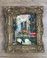 Vintage City Skyline Print Waterfront Burwood Art Wall Decor 1960s Plastic Frame