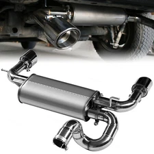 Flat Black Dual AxleBack Exhaust Muffler System Fits 2018-202l Jeep Wrangler JL
