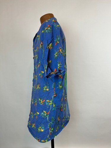 Kennington Hawaiian Shirt XL Slim Cockatoo Parrot Tiki Aloha Cotton Vintage 80s - Picture 7 of 13