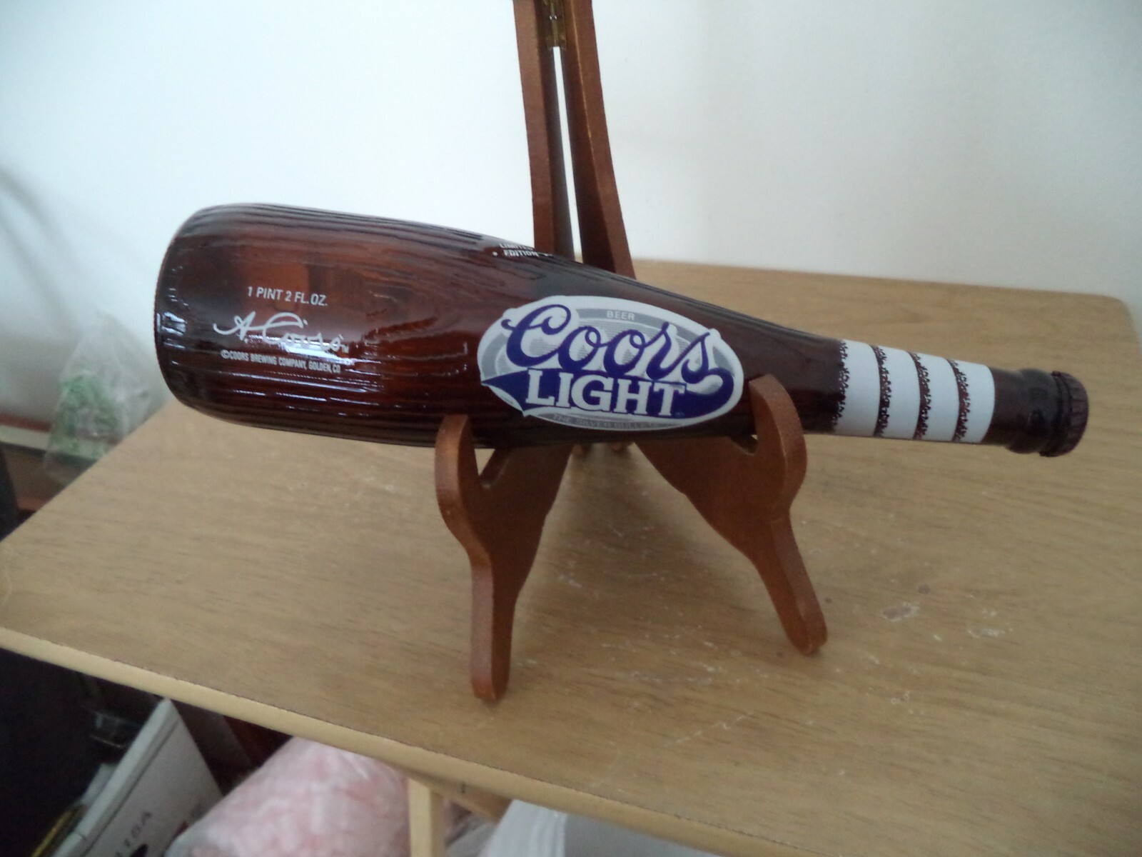 Vtg Coors Light Amber Baseball Bat Bottle & Cap LIMITED A.COORS DATED