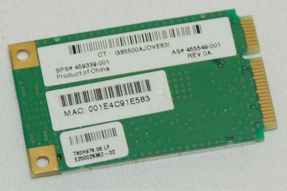 HP Pavilion dv6000 dv9000 WiFi CARD 459339-001 g50 Compaq Presario C700 F700 - Image 2 of 2