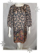 D - Blouse Tunique Imprimée Fleurs Bleu Beige ....  Comptoir des Cotonniers T 38