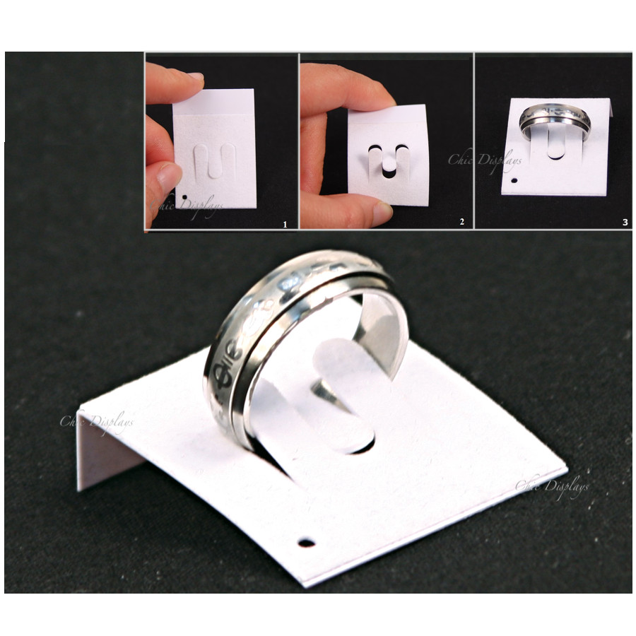 100Pc Ring Card Ring Display Cards Ring Display Holders White Ring Display Stand