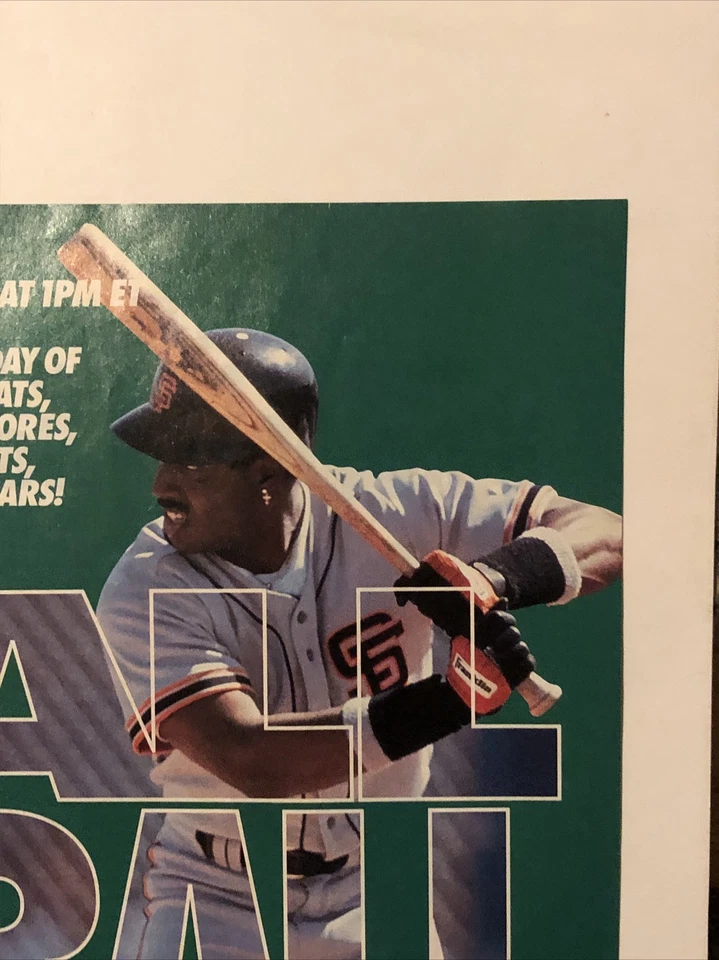 1993 ESPN Barry Bonds MLB Baseball PRINT AD TV Promo Opening Day Giants VTG 90s - Image 3 of 4